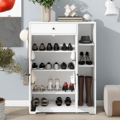 Modern White Shoe Rack Organizer