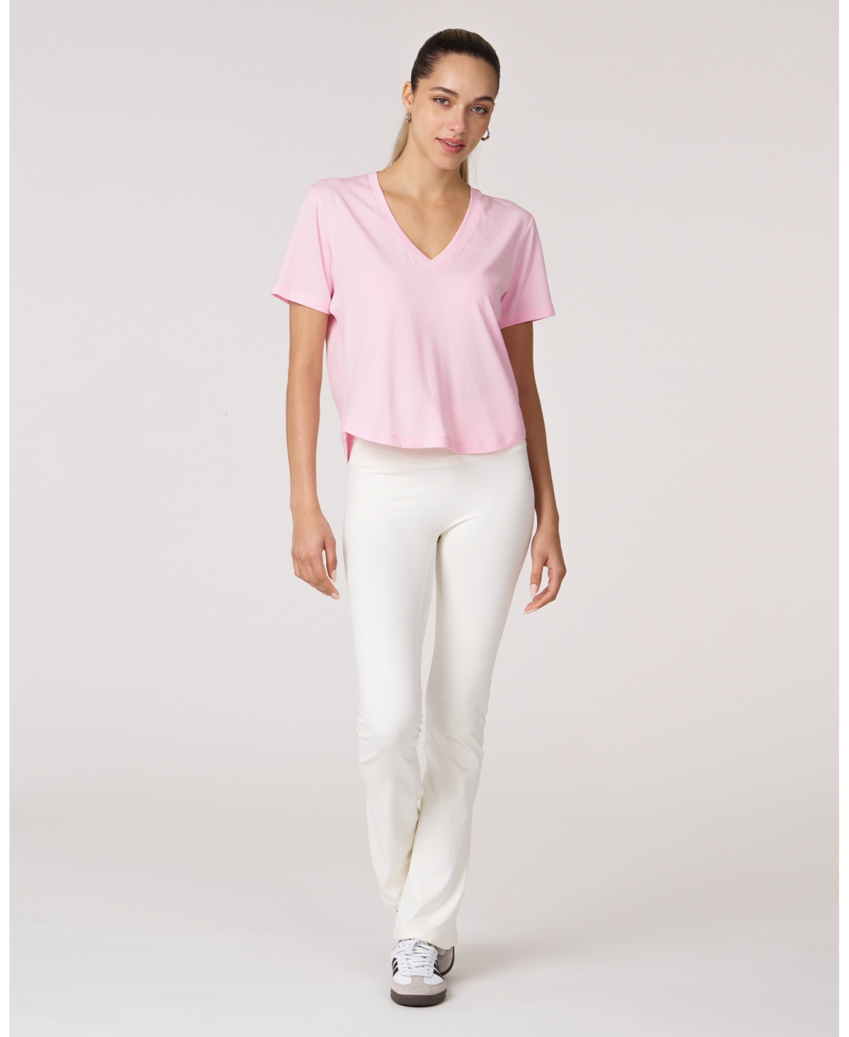 Rebody Active Women's Rebody Essentials V Neck Short Sleeve Top For Women