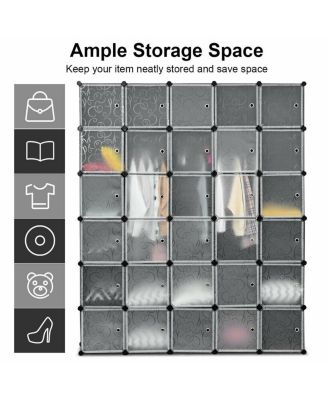 DIY 30 Cube Portable Closet Clothes Wardrobe Cabinet