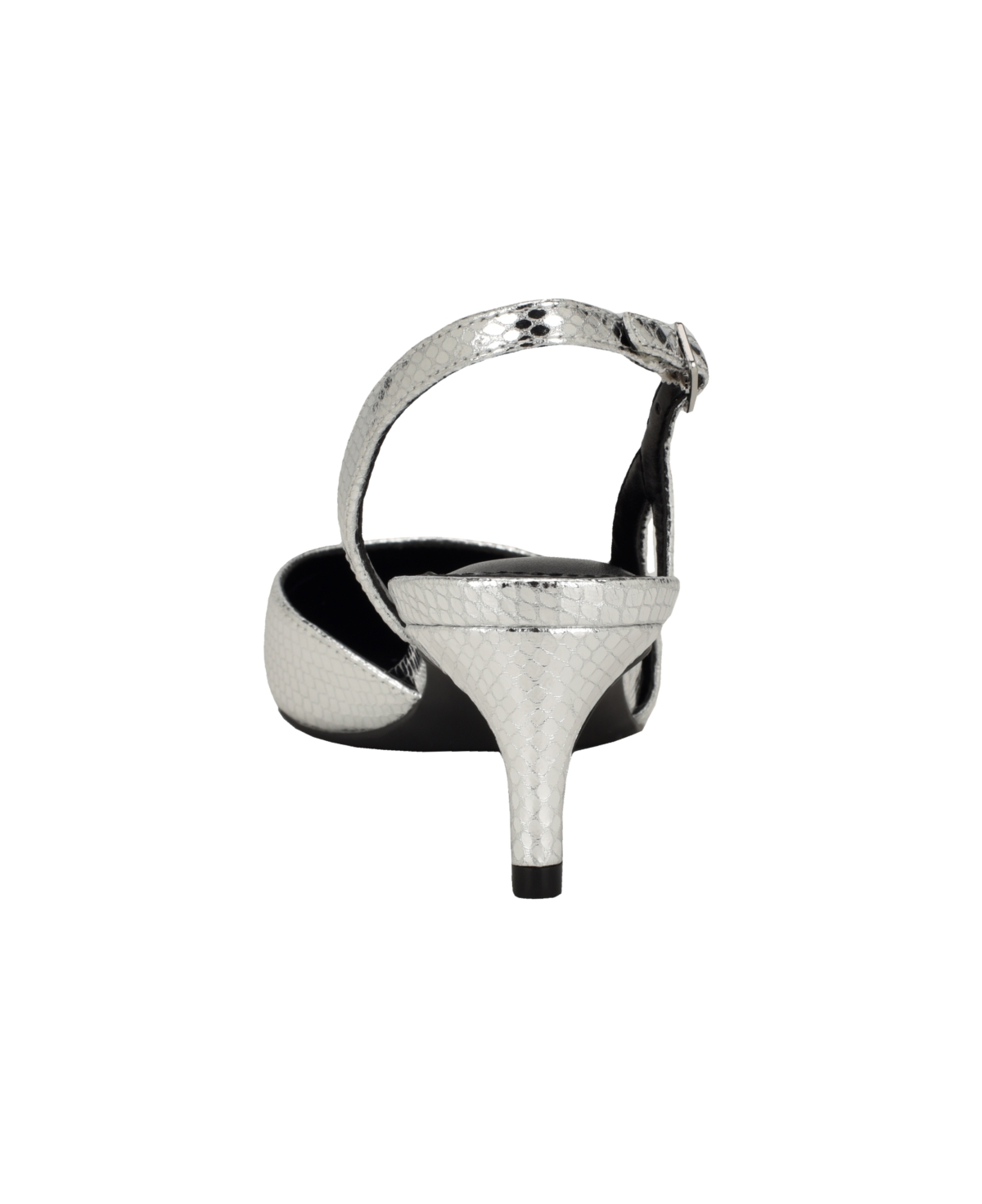 Calvin Klein Slingback Kitten Heel Pump In Silver Snake