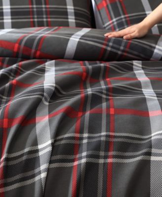CLOSEOUT! Willow Plaid Microsuede 2 Piece Duvet Cover Set, Twin