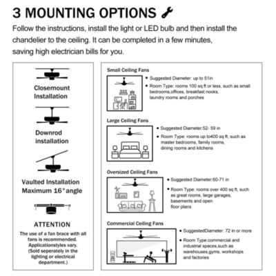 21" Ceiling Fan with Remote Control & Light