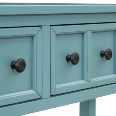 60" Rustic Console Table with Drawers & Shelf