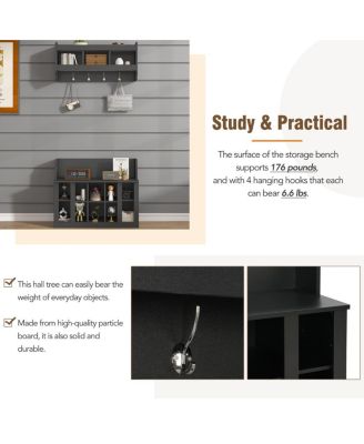 Elegant White Shoe Storage Bench With Coat Rack