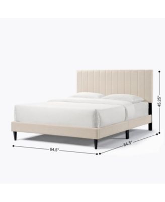 Dove Tufted Upholstered Platform Bed - Pearl White - Queen