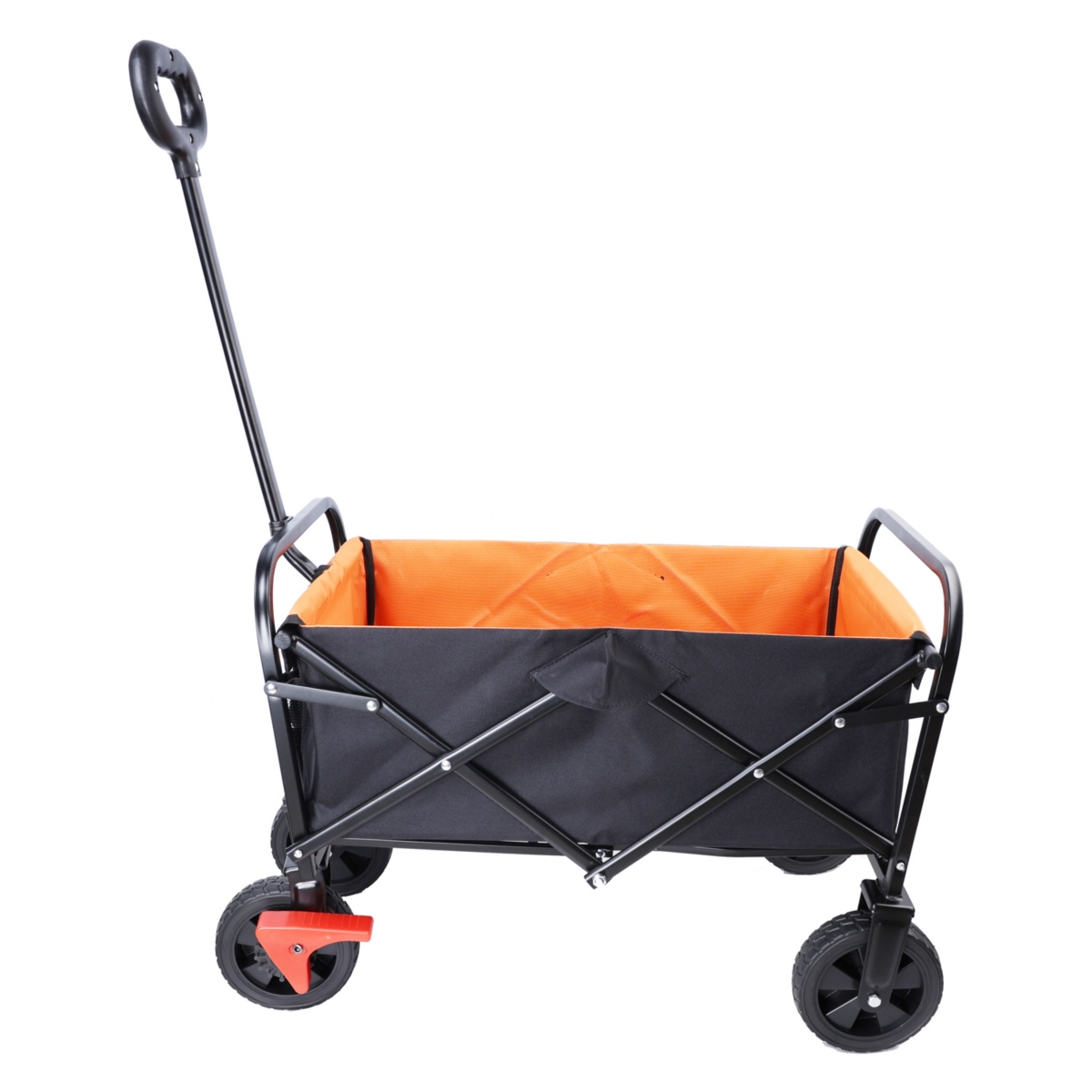 Streamdale Furniture Mini Folding Wagon Garden Shopping Beach Cart (Black+Yellow+Brake) - Beige+yellow