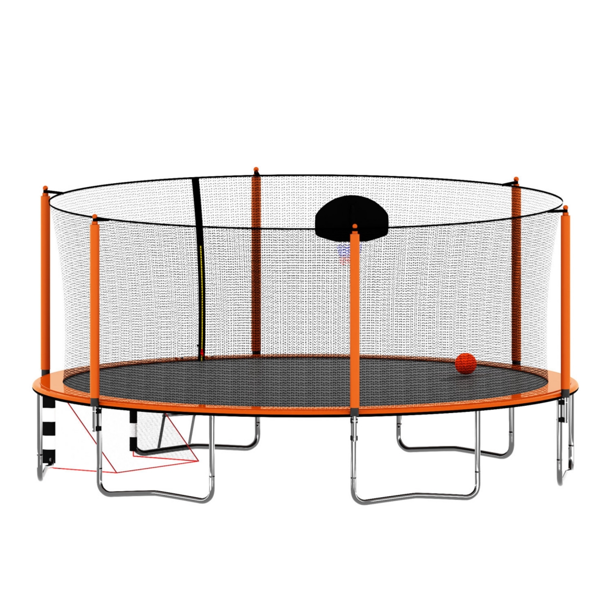 Streamdale Furniture 16FT Trampoline With Basketball Hoop Pump And Ladder(Inner Safety Enclosure) With Soccer Goal