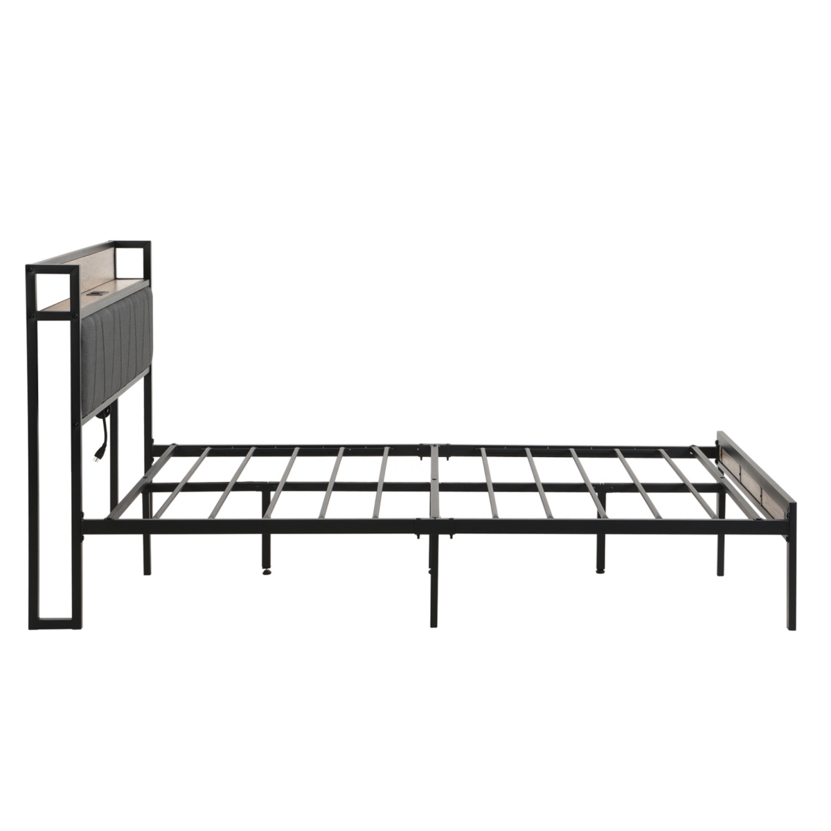 Metal Platform Bed Frame with Storage, Headboard & Usb
