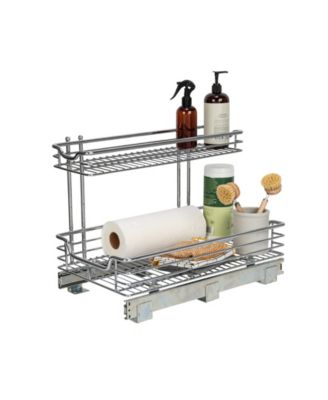 Glidez Multipurpose Chrome-Plated Steel Pull-Out/Slide-Out Storage Organizer for Under Sink or Under Cabinet 2-Tier Design