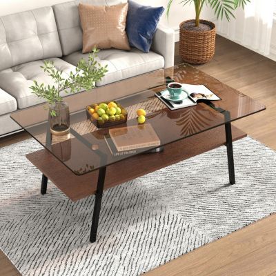 Modern Brown Glass Coffee Table