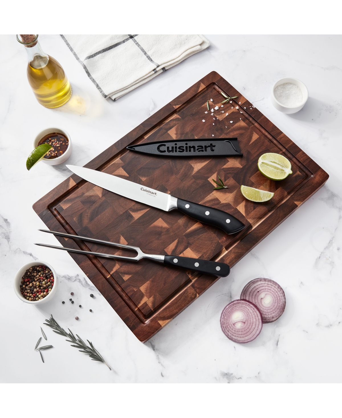Cuisinart Classic 3-pc. Triple Rivet Carving Set In Black