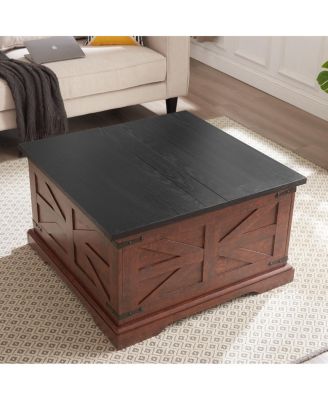 Streamdale Rustic Oak Coffee Table with Hidden Storage