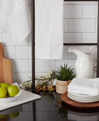 Cotton Kitchen Collection Dishtowel Set, 18x26", White, 6 Piece