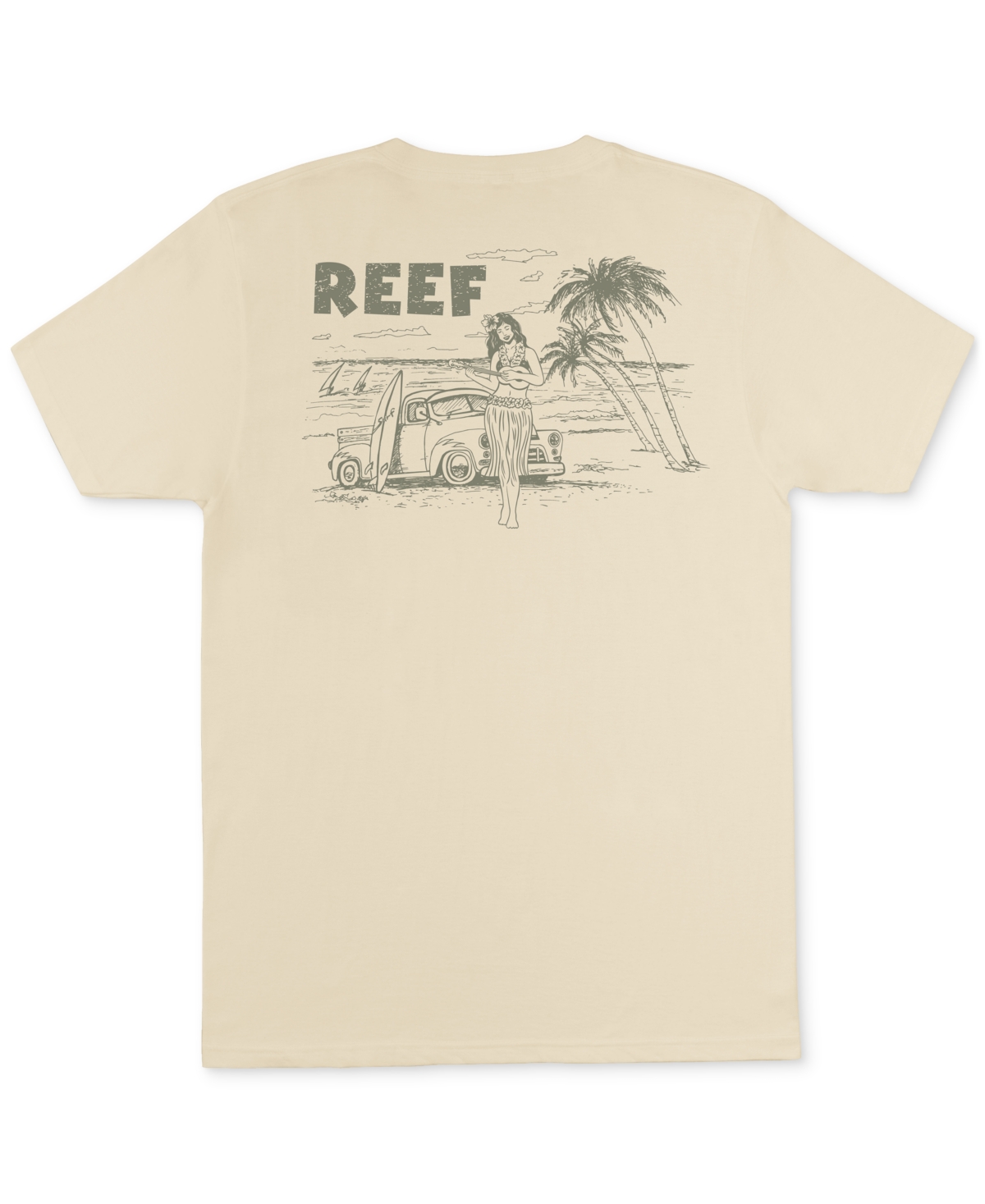 Reef Men's Hulagirly Short Sleeve T-shirt In Cream