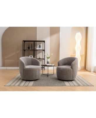 Chenille Swivel Accent Barrel Chair