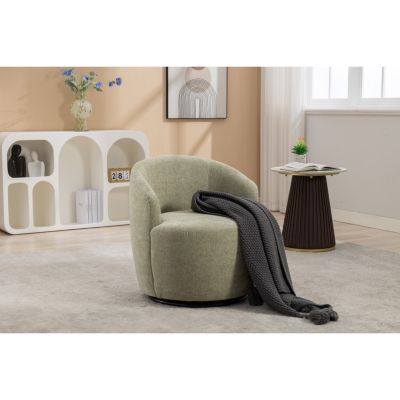Streamdale Swivel Accent Armchair in Light Green Chenille Fabric
