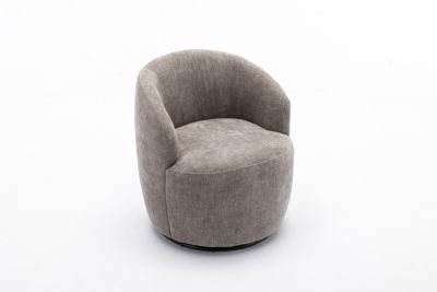 Chenille Swivel Accent Barrel Chair