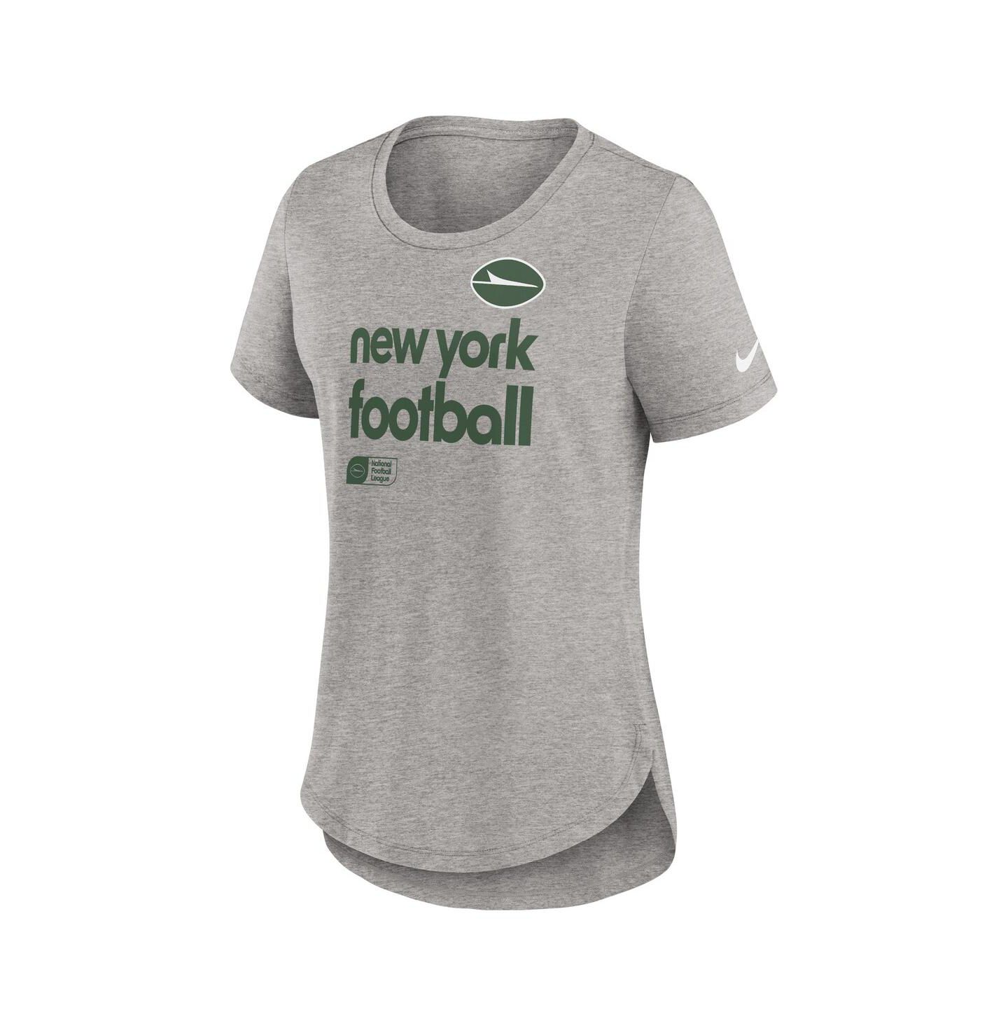 Женская футболка Nike Heather Charcoal New York Jets Fashion Tri-Blend — фото 2