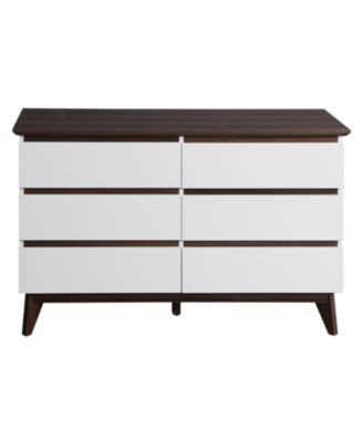 White 6-Drawer Double Dresser 47.2" W X 15.74" D X 30.7"H