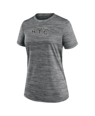 Women's Charcoal New York Mets 2024 City Connect Authentic Collection Performance Practice Velocity T-Shirt