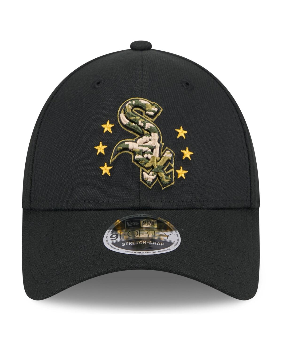 New Era Men's Black Chicago White Sox 2024 Armed Forces Day 9forty Adjustable Hat In Black