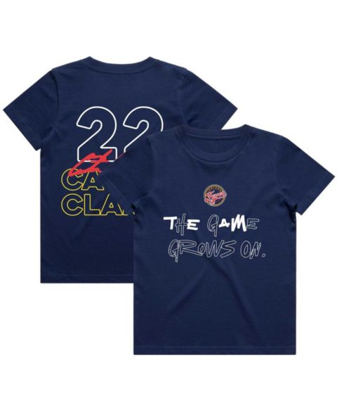 Детская футболка Round21 Caitlin Clark Navy Indiana Fever Player Signature