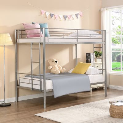Metal Bunk Bed Silver