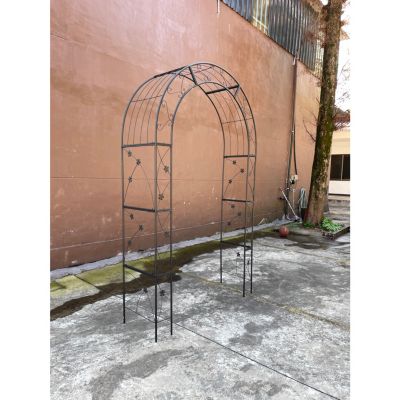 Streamdale Outdoor Black Metal Garden Arbor Archway