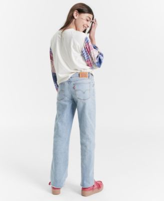 LEVI'S LEVIS BIG GIRLS WOVEN LONG SLEEVE TOP WIDE LEG JEANS 