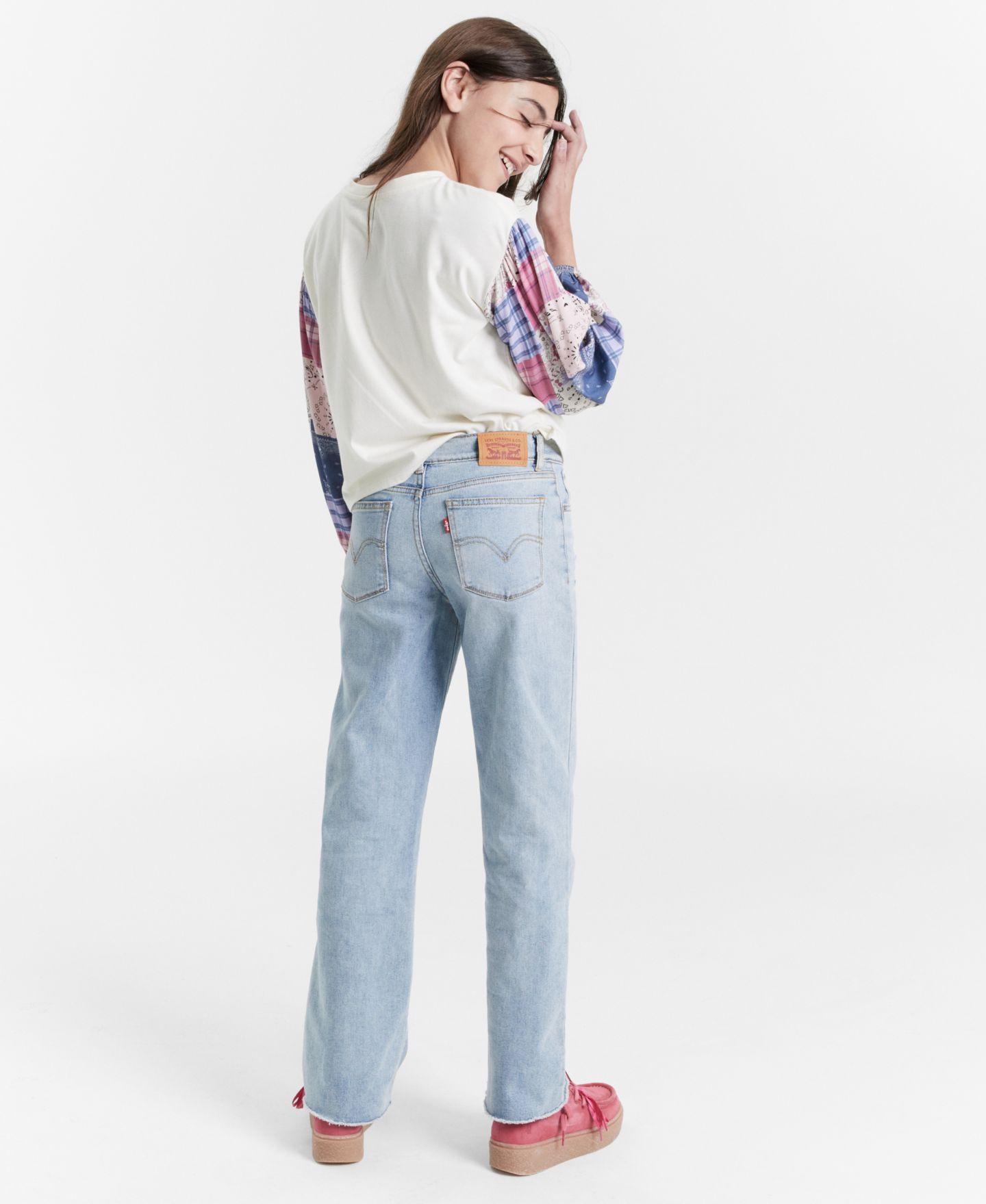 Джинсы Levi's Vintage-Like Mid-Rise Wide Leg Jeans для девочек, цвет: Bauhaus Blues — фото 7