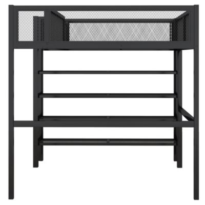 Streamdale Full Size Metal Loft Bed With 4-Tier Shelves