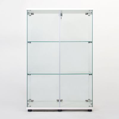 Two Door Glass Cabinet Glass Display Cabinet With 3 Shelves