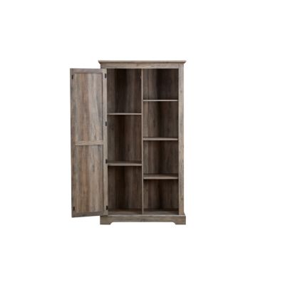  Rustic farmhouse pantry cupboard with sliding barn doors