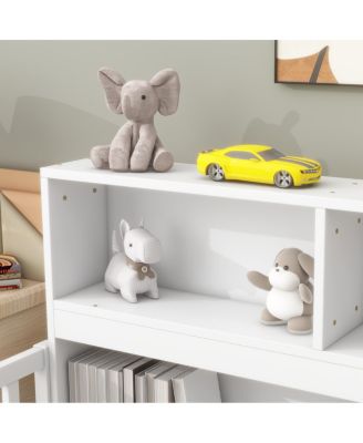 Twin Floor Bed With Bedside Bookcase, Shelves, Guardrails