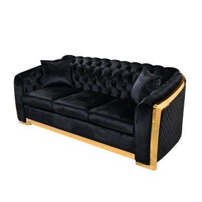  84" Tufted Velvet Sofa Set