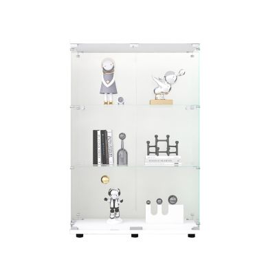 Glass Display Cabinet with 3 Shelves