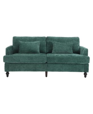 Modern Chenille Fabric Loveseat, 2-Seat Upholstered Loveseat Sofa Modern Couch