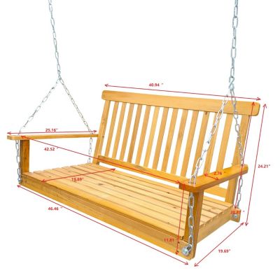 Streamdale Teak Wood Swing Bench for Outdoor Spaces
