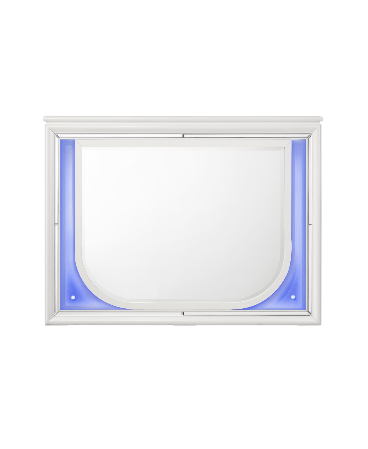Tarian Mirror with Led, Pearl White Finish - White