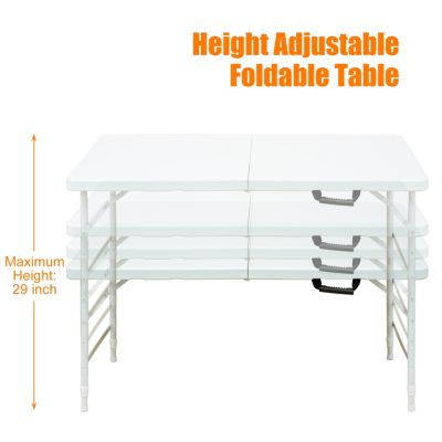 Streamdale 4FT Foldable Table for Camping (White), 135Kg Capacity
