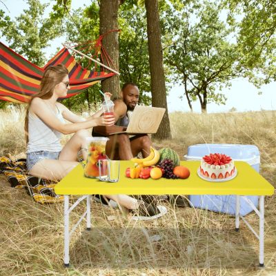 Streamdale 4FT Yellow Folding Table for Outdoor/Indoor Use