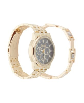 Men's Crystal Bracelet Watch 46mm Gift Set