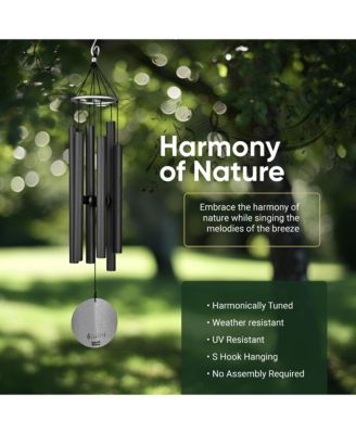 Aureole Tunes Wind Chimes - 6-Tube Outdoor Windchime, B Pentatonic Scale - 28 Inch