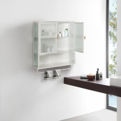 Modern Two-Door Wall Cabinet with Glass Doors