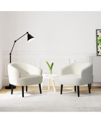 29" Wide Mid Century Modern Club Barrel Accent Armchair, Set of 2