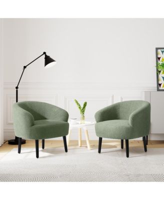 29" Wide Mid Century Modern Club Barrel Accent Armchair, Set of 2