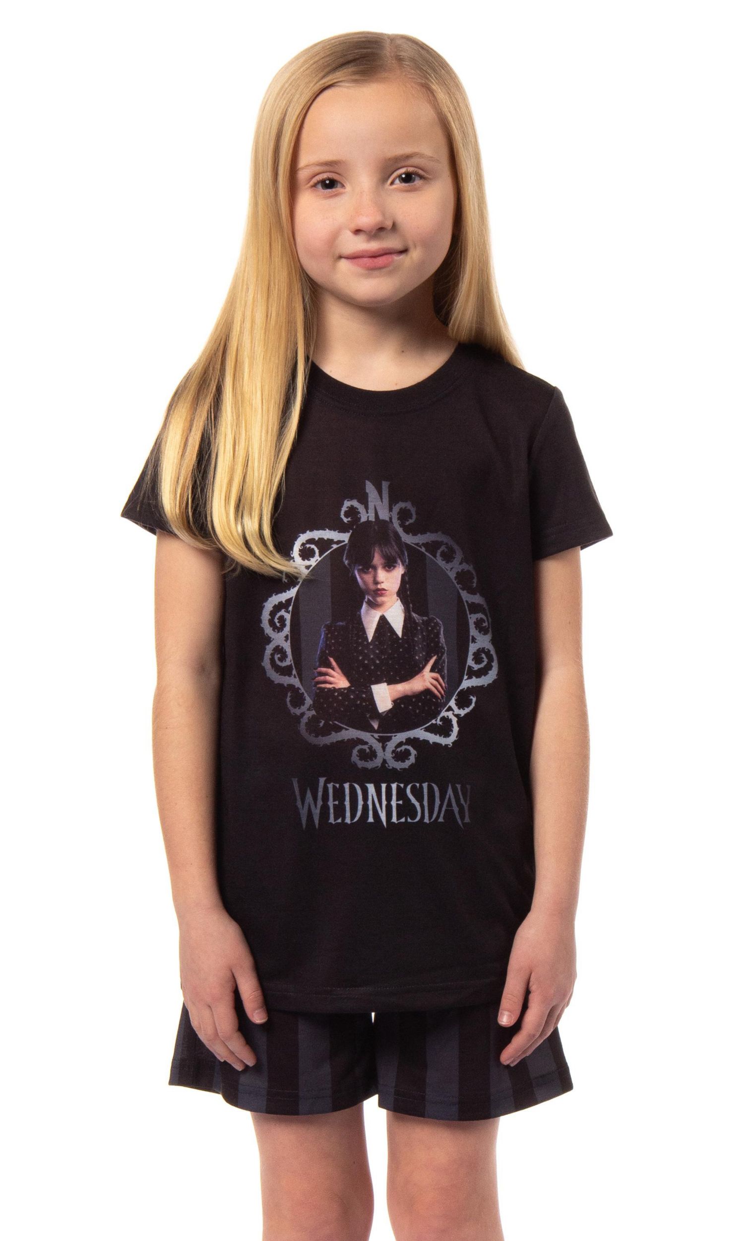 Addams Family Girls' Pajamas Tonight Was Torture 2 Piece Kids Sleep Short Set