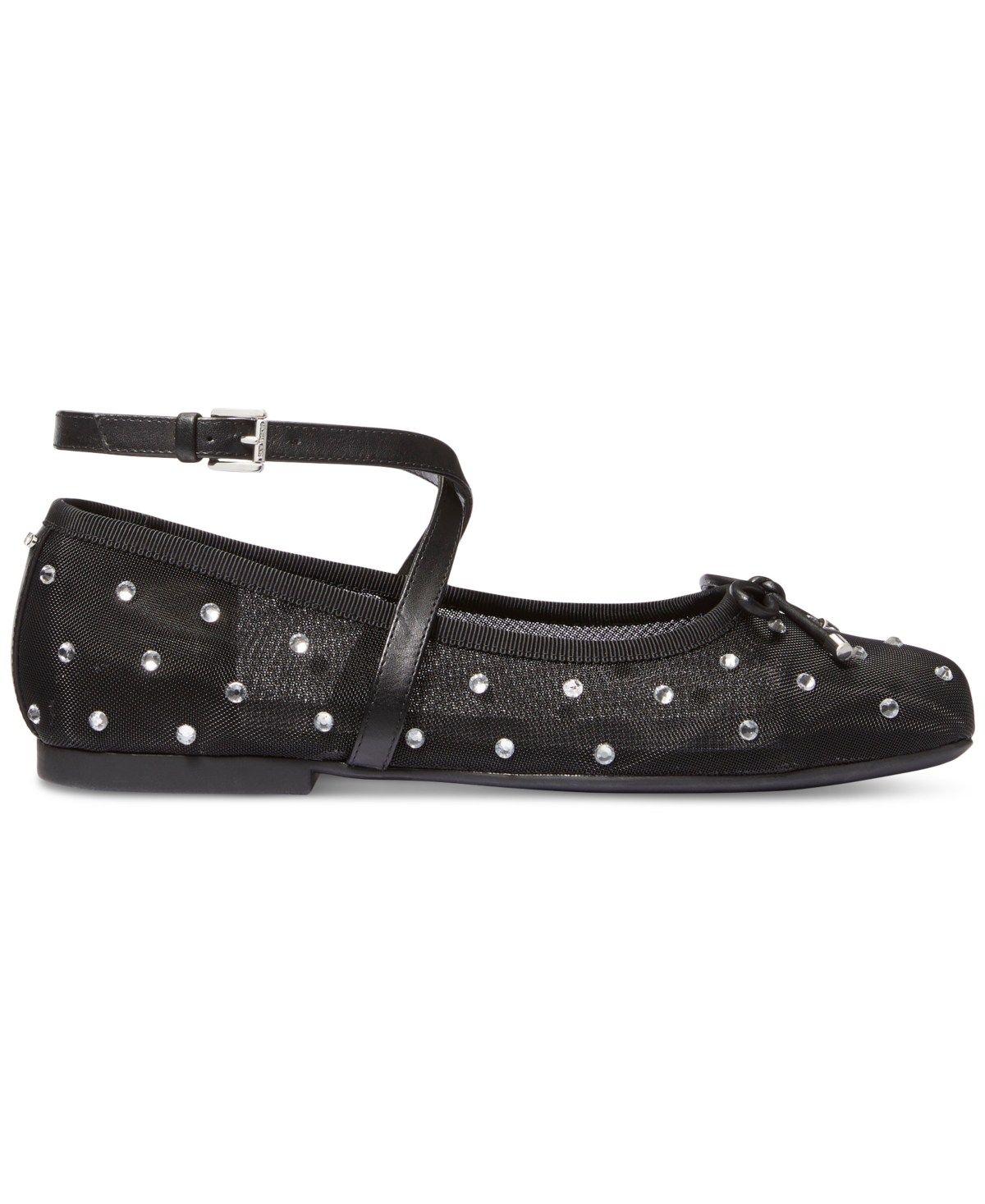 Michael Kors Collette Embellished Mesh Ballet Flat In Silver,crystal Hot Fix