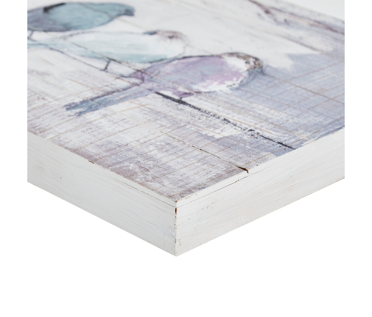 Streamdale Furniture Perched Birds Hand Painted Wood Plank Panel Wall Decor