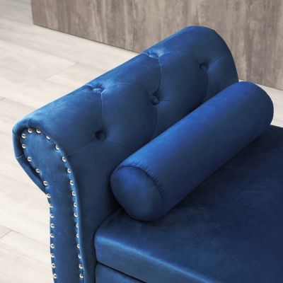 Luxurious Velvet Sofa Stool with Storage